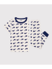 PETIT BATEAU Pyjama wit/donkerblauw