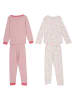 PETIT BATEAU 2er-Set: Pyjamas in Weiß/ Rosa