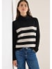 Cecil Rollkragenpullover in Creme/ Schwarz