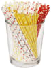 SUNNYSUE Papieren rietjes "Ster" wit/rood/geel - 120 stuks