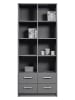 Inter Link Kast "Elenzio Biblio" grijs - (B)81,5 x (H)191 x (D)40 cm