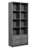 Inter Link Kast "Elenzio Biblio" grijs - (B)81,5 x (H)191 x (D)40 cm