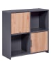 Inter Link Staande kast "Pepeto" antraciet/eikenkleurig - (B)77 x (H)77 x (D)30 cm