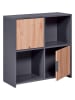 Inter Link Staande kast "Pepeto" antraciet/eikenkleurig - (B)77 x (H)77 x (D)30 cm
