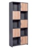 Inter Link Staande kast "Pepeto" antraciet/eikenkleurig - (B)77 x (H)185 x (D)30 cm