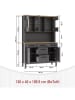 Inter Link Buffet "Veneto" in Anthrazit - (B)130 x (H)195,5 x (T)45 cm