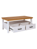 Inter Link Salontafel "Maluno" wit/lichtbruin - (B)120 x (H)49 x (T)60 cm
