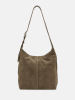 Liebeskind Berlin Leder-Schultertasche "Demi" in Khaki - (B)31 x (H)30 x (T)11 cm