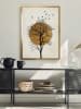 Ars Longa Ingelijste kunstdruk "Tree against the golden sun"