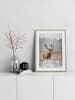 Ars Longa Gerahmter Kunstdruck "Deer In Winter Scenery" - (L)70 x (B)50 cm