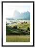 Ars Longa Gerahmter Kunstdruck "Wooden Cottages In The Valley" - (L)70 x (B)50 cm