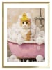 Ars Longa Ingelijste kunstdruk "Cat In The Bath" - (L)70 x (B)50 cm