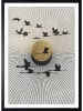 Ars Longa Ingelijste kunstdruk "Flying cranes on a zen backround" - (L)70 x (B)50 cm