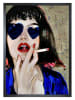 Ars Longa Gerahmter Kunstdruck "Woman With A Cigarette And Hearts" - (L)70 x (B)50 cm