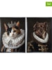 Ars Longa 2-delige set: ingelijste kunstdrukken "Cat and Dog" - (L)70 x (B)50 cm