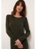 Just Cashmere Kasjmieren jurk "Susan" kaki