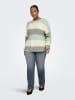 ONLY Carmakoma Sweter w kolorze zielono-kremowo-szarym