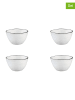Björn 4-delige set: serveerkommen "Pure" wit/zwart - Ø 12 cm