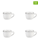 Björn 4-delige set: koffiekoppen "Pure" wit/zwart - 120 ml