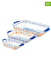 Björn 3-delige set: ovenschalen "Napoli" wit/blauw/oranje