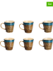 Björn 6-delige set: mokken "Island" kaki/blauw - 400 ml