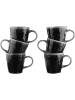 Björn 6-delige set: koffiekoppen "Moon" zwart - 400 ml