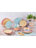 Björn 18tlg. Tafelservice "Color" in Rot/ Gelb/ Hellblau