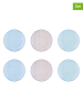 Björn 6er-Set: Dessertteller "Pastel" in Hellblau/ Hellgrün/ Rosa - Ø 21 cm