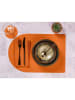 Björn 6er-Set: Wende-Untersetzer in Braun/ Orange - Ø 10 cm