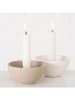 Boltze 2er-Set: Kerzenleuchter "Franyo" in Beige/ Creme - (H)5 cm