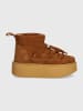 INUIKII Skórzane botki zimowe "Classic Low Platform" w kolorze brązowym