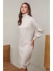 Soft Cashmere Sukienka dzianinowa w kolorze beżowym