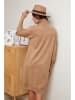 Soft Cashmere Sukienka dzianinowa w kolorze jasnobrązowym