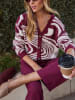 LA Angels Cardigan in Bordeaux/ Creme