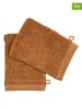 Soft by Perle de Coton 2er-Set: Waschhandschuhe ''Epo'' in Kamel