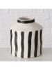 Boltze Vase ''Prymus'' in Weiß/ Schwarz - (H)14 x Ø 13 cm
