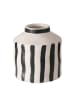 Boltze Vase ''Prymus'' in Weiß/ Schwarz - (H)14 x Ø 13 cm