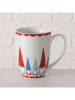 Boltze Tasse "Remsy" in Weiß/ Rot/ Mint - 330 ml
