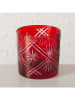 Boltze Windlicht "Carvo" in Rot - (H)10 cm