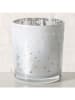 Boltze Windlicht "Gliss" in Silber - (H)8 x Ø 7,3 cm