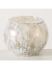 Boltze Windlicht ''Skylar'' in Weiß/ Beige - (H)9 x Ø 10 cm