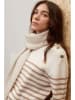 Oui Pullover in Weiß/ Camel