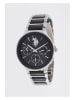 U.S. Polo Assn. Quarzuhr in Silber/ Schwarz