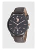 U.S. Polo Assn. Kwartshorloge donkerbruin/zwart