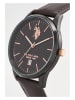U.S. Polo Assn. Quarzuhr in Dunkelbraun/ Schwarz