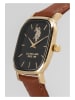 U.S. Polo Assn. Kwartshorloge bruin/goudkleurig/zwart