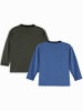 Denokids 2-delige set: longsleeves antraciet/blauw