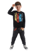 Denokids 2-delige outfit "Tiger Boy" zwart/antraciet