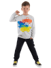 Denokids 2-delige outfit "Construction" grijs/donkerblauw