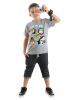 Denokids 2-delige outfit grijs/antraciet